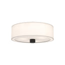 Three Light Flush Mount<br /><span style="color:#4AB0CE;">Entrega: 4-10 dias en USA</span><br /><span style="color:#4AB0CE;font-size:60%;">PREGUNTE POR ENTREGA EN PANAMA</span><br />Collection: Theo<br />Finish: Matte Black/White Linen