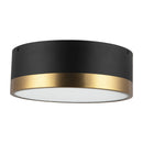 Two Light Flush Mount<br /><span style="color:#4AB0CE;">Entrega: 4-10 dias en USA</span><br /><span style="color:#4AB0CE;font-size:60%;">PREGUNTE POR ENTREGA EN PANAMA</span><br />Collection: Brisbane<br />Finish: Aged Gold/Matte Black