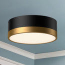 Two Light Flush Mount<br /><span style="color:#4AB0CE;">Entrega: 4-10 dias en USA</span><br /><span style="color:#4AB0CE;font-size:60%;">PREGUNTE POR ENTREGA EN PANAMA</span><br />Collection: Brisbane<br />Finish: Aged Gold/Matte Black