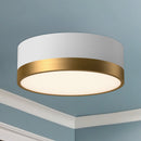 Alora - FM556212AGWH - Two Light Flush Mount - Brisbane - Aged Gold/White