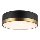 Three Light Flush Mount<br /><span style="color:#4AB0CE;">Entrega: 4-10 dias en USA</span><br /><span style="color:#4AB0CE;font-size:60%;">PREGUNTE POR ENTREGA EN PANAMA</span><br />Collection: Brisbane<br />Finish: Aged Gold/Matte Black