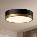 Alora - FM556216AGMB - Three Light Flush Mount - Brisbane - Aged Gold/Matte Black