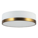 Three Light Flush Mount<br /><span style="color:#4AB0CE;">Entrega: 4-10 dias en USA</span><br /><span style="color:#4AB0CE;font-size:60%;">PREGUNTE POR ENTREGA EN PANAMA</span><br />Collection: Brisbane<br />Finish: Aged Gold/White
