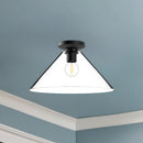 Alora - FM570314MBCL - One Light Flush Mount - Salem - Clear Glass/Matte Black