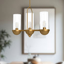 Alora - LP539024AGCL - Three Light Linear Pendant - Cyrus - Aged Gold/Clear Glass