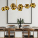 Alora - LP548848BGCP - Eight Light Linear Pendant - Willow - Brushed Gold/Copper Glass