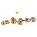 Eight Light Linear Pendant<br /><span style="color:#4AB0CE;">Entrega: 4-10 dias en USA</span><br /><span style="color:#4AB0CE;font-size:60%;">PREGUNTE POR ENTREGA EN PANAMA</span><br />Collection: Willow<br />Finish: Brushed Gold/Copper Glass