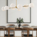 Alora - LP548848BGOP - Eight Light Linear Pendant - Willow - Brushed Gold/Opal Matte Glass