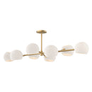 Alora - LP548848BGOP - Eight Light Linear Pendant - Willow - Brushed Gold/Opal Matte Glass