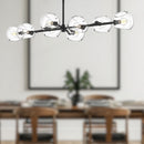 Alora - LP548848MBCL - Eight Light Linear Pendant - Willow - Clear Glass/Matte Black