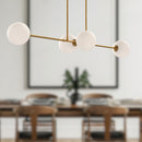Alora - LP549448AGOP - Four Light Linear Pendant - Cassia - Aged Gold/Opal Matte Glass