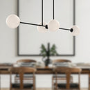 Alora - LP549448MBOP - Four Light Linear Pendant - Cassia - Matte Black/Opal Matte Glass