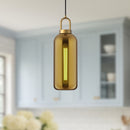 Alora - PD401505AGCP - One Light Pendant - Soji - Aged Gold/Copper Glass