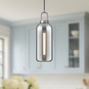 Alora - PD401505BNSM - One Light Pendant - Soji - Brushed Nickel/Smoked Solid Glass