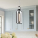 Alora - PD401505MBSM - One Light Pendant - Soji - Matte Black/Smoked Solid Glass