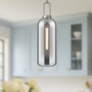 Alora - PD401606BNSM - One Light Pendant - Soji - Brushed Nickel/Smoked Solid Glass