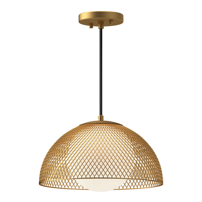 One Light Pendant<br /><span style="color:#4AB0CE;">Entrega: 4-10 dias en USA</span><br /><span style="color:#4AB0CE;font-size:60%;">PREGUNTE POR ENTREGA EN PANAMA</span><br />Collection: Haven<br />Finish: Gold/Opal Matte Glass