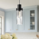 Alora - PD435605MBCR - One Light Pendant - Kent - Clear Ribbed Glass/Matte Black