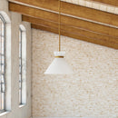 One Light Pendant<br /><span style="color:#4AB0CE;">Entrega: 4-10 dias en USA</span><br /><span style="color:#4AB0CE;font-size:60%;">PREGUNTE POR ENTREGA EN PANAMA</span><br />Collection: Halston<br />Finish: Brushed Gold/Glossy Opal Glass