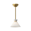 One Light Pendant<br /><span style="color:#4AB0CE;">Entrega: 4-10 dias en USA</span><br /><span style="color:#4AB0CE;font-size:60%;">PREGUNTE POR ENTREGA EN PANAMA</span><br />Collection: Halston<br />Finish: Brushed Gold/Glossy Opal Glass