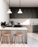 One Light Pendant<br /><span style="color:#4AB0CE;">Entrega: 4-10 dias en USA</span><br /><span style="color:#4AB0CE;font-size:60%;">PREGUNTE POR ENTREGA EN PANAMA</span><br />Collection: Halston<br />Finish: Glossy Opal Glass/Matte Black