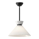 One Light Pendant<br /><span style="color:#4AB0CE;">Entrega: 4-10 dias en USA</span><br /><span style="color:#4AB0CE;font-size:60%;">PREGUNTE POR ENTREGA EN PANAMA</span><br />Collection: Halston<br />Finish: Glossy Opal Glass/Matte Black