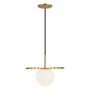 One Light Pendant<br /><span style="color:#4AB0CE;">Entrega: 4-10 dias en USA</span><br /><span style="color:#4AB0CE;font-size:60%;">PREGUNTE POR ENTREGA EN PANAMA</span><br />Collection: Plume<br />Finish: Brushed Gold/Opal Matte Glass