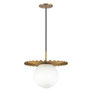 One Light Pendant<br /><span style="color:#4AB0CE;">Entrega: 4-10 dias en USA</span><br /><span style="color:#4AB0CE;font-size:60%;">PREGUNTE POR ENTREGA EN PANAMA</span><br />Collection: Plume<br />Finish: Brushed Gold/Opal Matte Glass