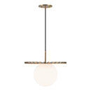 One Light Pendant<br /><span style="color:#4AB0CE;">Entrega: 4-10 dias en USA</span><br /><span style="color:#4AB0CE;font-size:60%;">PREGUNTE POR ENTREGA EN PANAMA</span><br />Collection: Plume<br />Finish: Brushed Gold/Opal Matte Glass