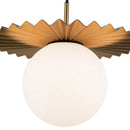 One Light Pendant<br /><span style="color:#4AB0CE;">Entrega: 4-10 dias en USA</span><br /><span style="color:#4AB0CE;font-size:60%;">PREGUNTE POR ENTREGA EN PANAMA</span><br />Collection: Plume<br />Finish: Brushed Gold/Opal Matte Glass