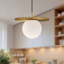 Alora - PD501214BGOP - One Light Pendant - Plume - Brushed Gold/Opal Matte Glass