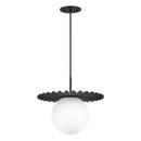 One Light Pendant<br /><span style="color:#4AB0CE;">Entrega: 4-10 dias en USA</span><br /><span style="color:#4AB0CE;font-size:60%;">PREGUNTE POR ENTREGA EN PANAMA</span><br />Collection: Plume<br />Finish: Matte Black/Opal Matte Glass
