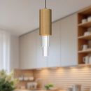 Alora - PD502204AGCR - LED Pendant - Bordeaux - Aged Gold/Clear Ribbed Glass