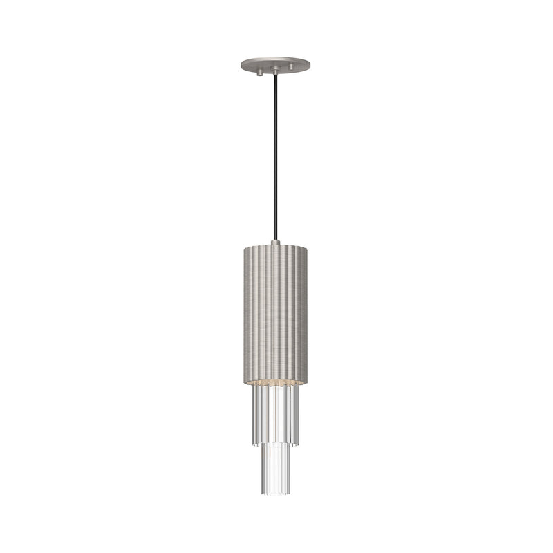 LED Pendant<br /><span style="color:#4AB0CE;">Entrega: 4-10 dias en USA</span><br /><span style="color:#4AB0CE;font-size:60%;">PREGUNTE POR ENTREGA EN PANAMA</span><br />Collection: Bordeaux<br />Finish: Brushed Nickel/Clear Ribbed Glass