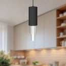 Alora - PD502204MBCR - LED Pendant - Bordeaux - Clear Ribbed Glass/Matte Black