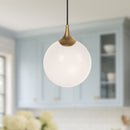 Alora - PD505108AGOP - One Light Pendant - Nouveau - Aged Gold/Opal Matte Glass