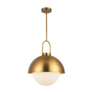 One Light Pendant<br /><span style="color:#4AB0CE;">Entrega: 4-10 dias en USA</span><br /><span style="color:#4AB0CE;font-size:60%;">PREGUNTE POR ENTREGA EN PANAMA</span><br />Collection: Harper<br />Finish: Aged Gold/Opal Matte Glass