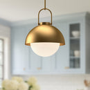 One Light Pendant<br /><span style="color:#4AB0CE;">Entrega: 4-10 dias en USA</span><br /><span style="color:#4AB0CE;font-size:60%;">PREGUNTE POR ENTREGA EN PANAMA</span><br />Collection: Harper<br />Finish: Aged Gold/Opal Matte Glass