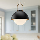 One Light Pendant<br /><span style="color:#4AB0CE;">Entrega: 4-10 dias en USA</span><br /><span style="color:#4AB0CE;font-size:60%;">PREGUNTE POR ENTREGA EN PANAMA</span><br />Collection: Harper<br />Finish: Matte Black/Opal Matte Glass