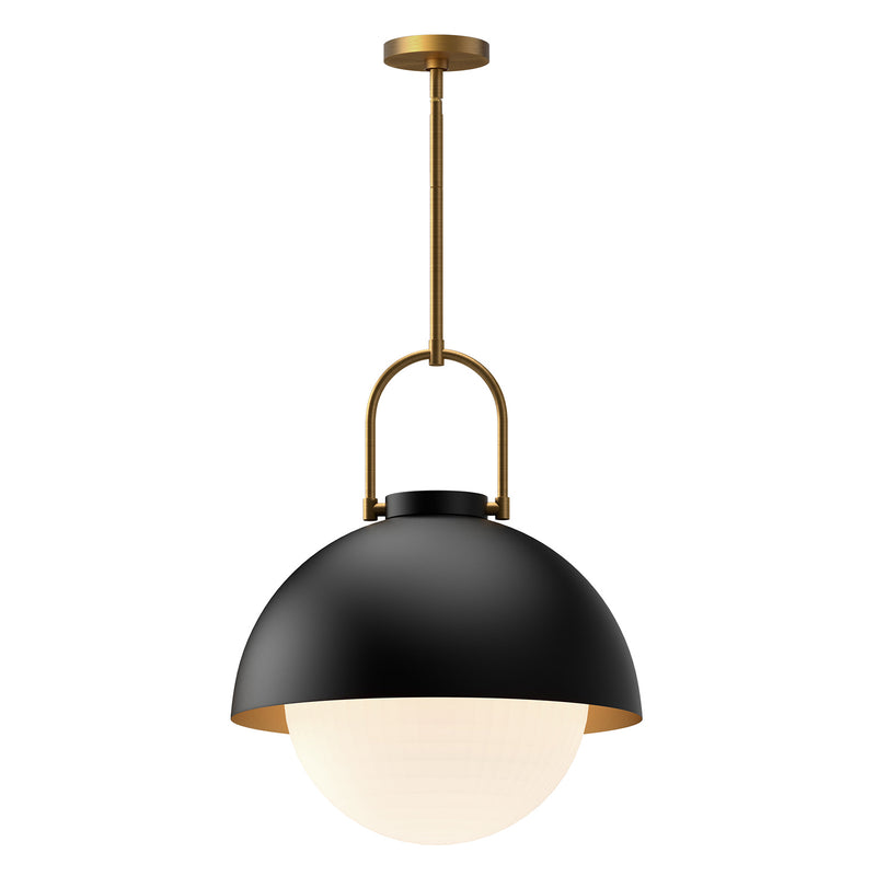 One Light Pendant<br /><span style="color:#4AB0CE;">Entrega: 4-10 dias en USA</span><br /><span style="color:#4AB0CE;font-size:60%;">PREGUNTE POR ENTREGA EN PANAMA</span><br />Collection: Harper<br />Finish: Matte Black/Opal Matte Glass