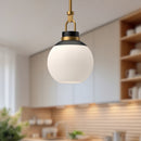Alora - PD520512AGOP - One Light Pendant - Copperfield - Aged Gold/Opal Matte Glass