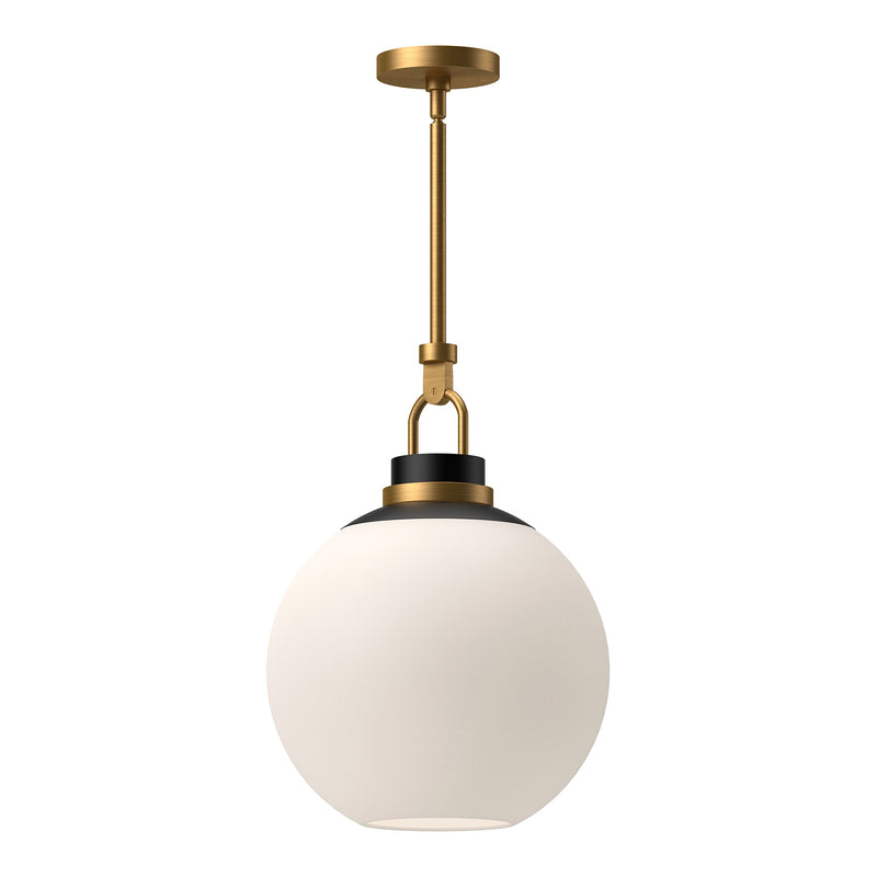 One Light Pendant<br /><span style="color:#4AB0CE;">Entrega: 4-10 dias en USA</span><br /><span style="color:#4AB0CE;font-size:60%;">PREGUNTE POR ENTREGA EN PANAMA</span><br />Collection: Copperfield<br />Finish: Aged Gold/Opal Matte Glass