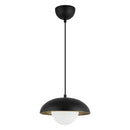 One Light Pendant<br /><span style="color:#4AB0CE;">Entrega: 4-10 dias en USA</span><br /><span style="color:#4AB0CE;font-size:60%;">PREGUNTE POR ENTREGA EN PANAMA</span><br />Collection: Rubio<br />Finish: Matte Black/Opal Matte Glass