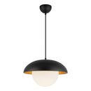 One Light Pendant<br /><span style="color:#4AB0CE;">Entrega: 4-10 dias en USA</span><br /><span style="color:#4AB0CE;font-size:60%;">PREGUNTE POR ENTREGA EN PANAMA</span><br />Collection: Rubio<br />Finish: Matte Black/Opal Matte Glass