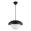 One Light Pendant<br /><span style="color:#4AB0CE;">Entrega: 4-10 dias en USA</span><br /><span style="color:#4AB0CE;font-size:60%;">PREGUNTE POR ENTREGA EN PANAMA</span><br />Collection: Rubio<br />Finish: Matte Black/Opal Matte Glass