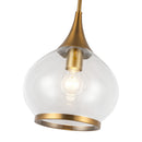 One Light Pendant<br /><span style="color:#4AB0CE;">Entrega: 4-10 dias en USA</span><br /><span style="color:#4AB0CE;font-size:60%;">PREGUNTE POR ENTREGA EN PANAMA</span><br />Collection: Hazel<br />Finish: Aged Gold/Clear Glass