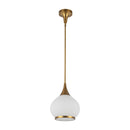 One Light Pendant<br /><span style="color:#4AB0CE;">Entrega: 4-10 dias en USA</span><br /><span style="color:#4AB0CE;font-size:60%;">PREGUNTE POR ENTREGA EN PANAMA</span><br />Collection: Hazel<br />Finish: Aged Gold/Opal Matte Glass