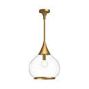 Alora - PD524214AGCL - One Light Pendant - Hazel - Aged Gold/Clear Glass