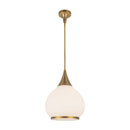 One Light Pendant<br /><span style="color:#4AB0CE;">Entrega: 4-10 dias en USA</span><br /><span style="color:#4AB0CE;font-size:60%;">PREGUNTE POR ENTREGA EN PANAMA</span><br />Collection: Hazel<br />Finish: Aged Gold/Opal Matte Glass