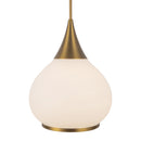 One Light Pendant<br /><span style="color:#4AB0CE;">Entrega: 4-10 dias en USA</span><br /><span style="color:#4AB0CE;font-size:60%;">PREGUNTE POR ENTREGA EN PANAMA</span><br />Collection: Hazel<br />Finish: Aged Gold/Opal Matte Glass